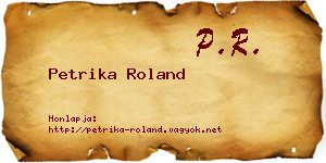 Petrika Roland névjegykártya