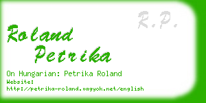 roland petrika business card